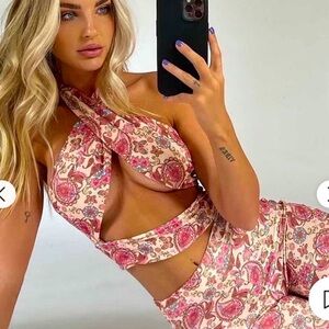 Tiger Mist  3 piece paisley set top, skirt and pant